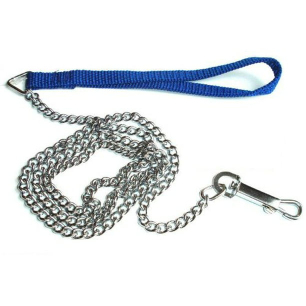 48" Durable Stainless Steel Dog Chain Leash Pet Chain Nylon Handle Training Lead